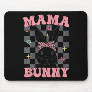 Retro Groovy Mama Bunny Matching Family Easter Mum Mouse Pad
