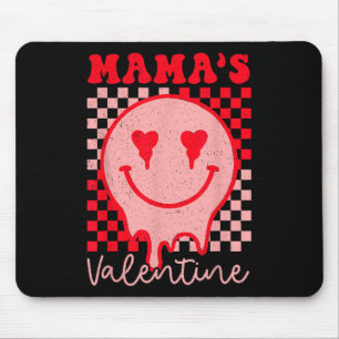 Retro Groovy Mama Is My Valentine Cute Heart Boys Mouse Pad