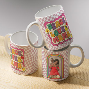Retro Groovy Mama Typography Photo Mother's Day Coffee Mug