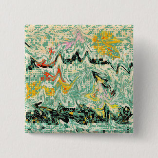 Retro Groovy Marbled Swirl Abstract Pattern 15 Cm Square Badge