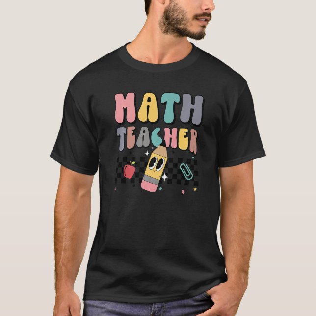 Retro Groovy Math Teacher Math  Welcome Back To Sc T-Shirt (Front)