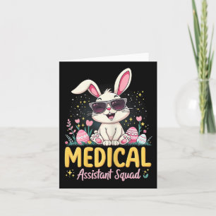 Retro Groovy Medical Istant Squad Bunny Ear Flower Card