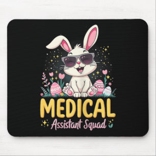 Retro Groovy Medical Istant Squad Bunny Ear Flower Mouse Pad