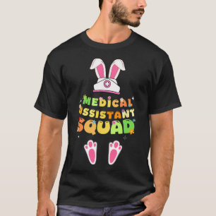 Retro Groovy Medical Istant Squad Bunny Ear Flower T-Shirt