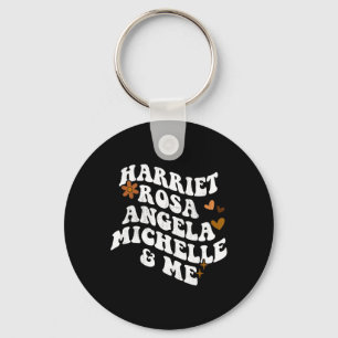 Retro Groovy Melanin Pride Harriet Rosa Angela Mic Key Ring