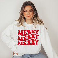 retro groovy merry Christmas sweatshirt