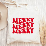 retro groovy merry Christmas tote bag holiday bags<br><div class="desc">This "merry" tote bag features a unique retro font and setting. Change the colour of this font   saying to completely fit your personal style!</div>