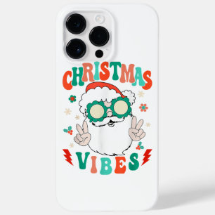 Retro Groovy Merry Christmas Vibes Funny Santa Cla Case-Mate iPhone 14 Pro Max Case