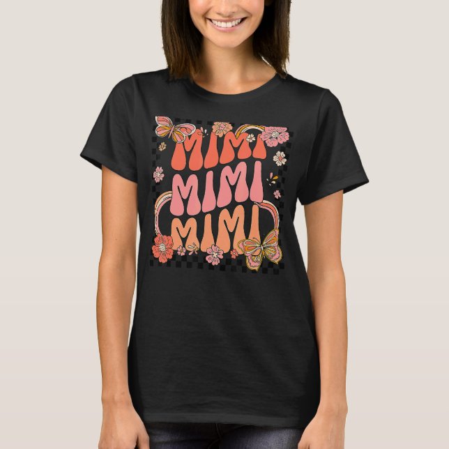Retro Groovy Mimi Best Mimi Ever Hello Fall Thanks T-Shirt (Front)