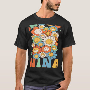 Retro Groovy Nina Groovy Birthday Party Matching F T-Shirt