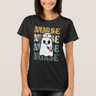 Retro Groovy Nurse Women School Nurse RN ICU ER Pe T-Shirt