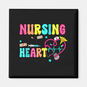 Retro Groovy Nursing Is A Work Of Heart Va Nurse L Magnet