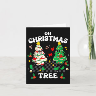 Retro Groovy Oh Christmas Tree Cake Pajamas Xmas K Card