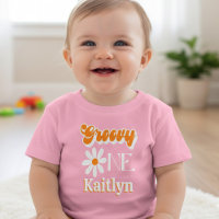 Retro Groovy One Girls 1st Birthday