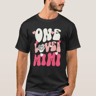 Retro Groovy One Loved Mimi Hearts Love Mimi Valen T-Shirt