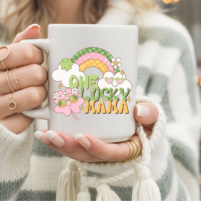 Retro Groovy One Lucky Mama St. Patrick’s Day Coffee Mug (Creator Uploaded)