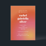 Retro Groovy Orange Simple Bold Bat Mitzvah Invitation<br><div class="desc">Retro Groovy Orange Simple Bold Bat Mitzvah Invitation</div>