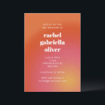 Retro Groovy Orange Simple Bold Bat Mitzvah Invitation<br><div class="desc">Retro Groovy Orange Simple Bold Bat Mitzvah Invitation</div>