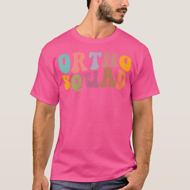 Retro Groovy Ortho Squad Orthopaedics Nurse Doctor T-Shirt (Front)