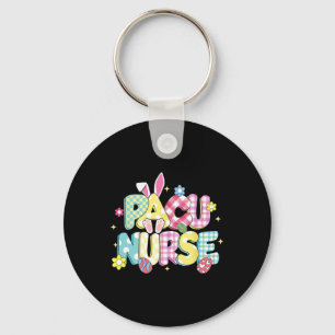 Retro Groovy Pacu Nurse Bunny Ear Funny Easter Gif Key Ring