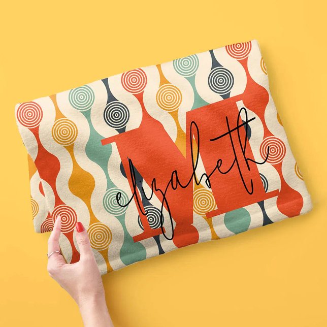Retro Groovy Pattern Fleece Blanket (Creator Uploaded)