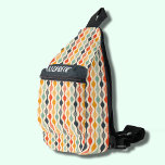 Retro Groovy Pattern Sling Bag<br><div class="desc">This stylish sling bag features an all-over funky retro pattern of stripes and circles in groovy colours and your name on the front. Three zippered compartments can easily store your keys, wallet, phone, camera, and plenty more. Wear it as a crossbody or over one shoulder, and attach the adjustable strap...</div>