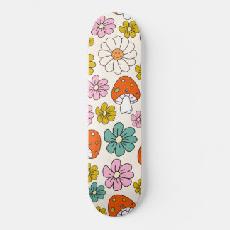 Retro Groovy Patterns 70s-60s-80s Skateboard
