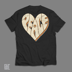 Retro Groovy Peace Heart Inspirational Essential T-Shirt