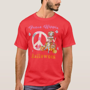 Retro Groovy Peace Hippie Halloween Vintage Floral T-Shirt