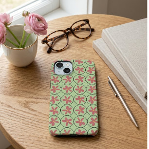Retro Groovy Peach Floral Matte Phone Case