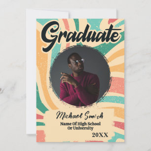 Retro Groovy Photo 2023 Graduation Announcement