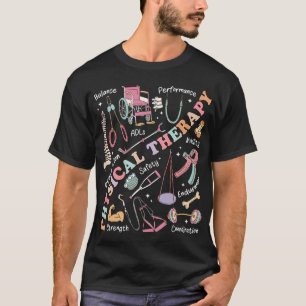Retro Groovy Physical Therapy PT Exercise DPT PTA T-Shirt