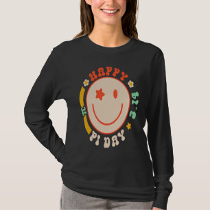 Retro Groovy Pi Day 3 14 Pi Symbol Science Math Te T-Shirt