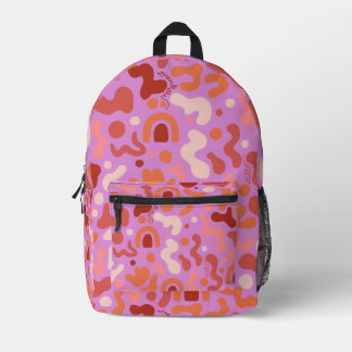 Retro Groovy Pink Abstract Pattern Backpack