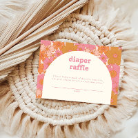 Retro Groovy Pink Arch Diaper Raffle | Boho