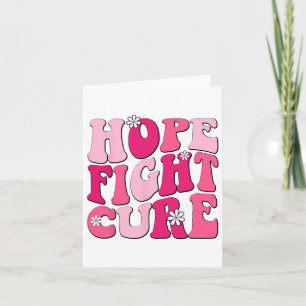 Retro Groovy Pink Hope Fight Cure Breast Cancer Aw Card