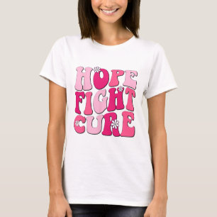 Retro Groovy Pink Hope Fight Cure Breast Cancer Aw T-Shirt