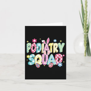 Retro Groovy Podiatry Squad Bunny Ear Funny Easter Card