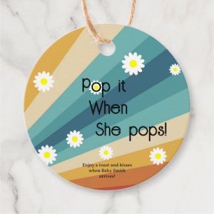 Retro Groovy - Pop it When She pops  Favour Tags