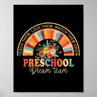 Retro Groovy Preschool Dream Team Byck To School T Poster