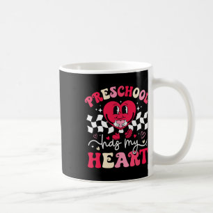 Retro Groovy Preschool Has My Heart Teacher Valent Coffee Mug
