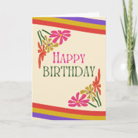 Retro Groovy Psychedelic Flowers Birthday