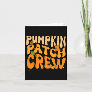 Retro Groovy Pumpkin Patch Crew Thanksgiving Fall Card
