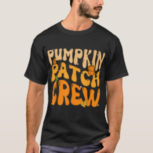 Retro Groovy Pumpkin Patch Crew Thanksgiving Fall T-Shirt