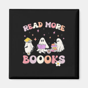 retro Groovy Read More Books Ghost Boo ghoul funny Magnet