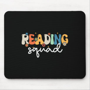 Retro Groovy Reading Squad Girls Boys Cute Reading Mouse Pad