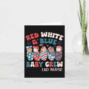 Retro Groovy Red White Blue  Card