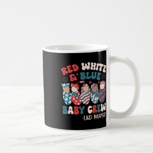 Retro Groovy Red White Blue Coffee Mug