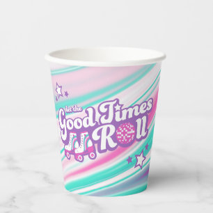 Retro Groovy Roller Disco Party Paper Cups