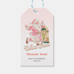 Retro Groovy Santa Claus-Christmas Party Thank You Gift Tags